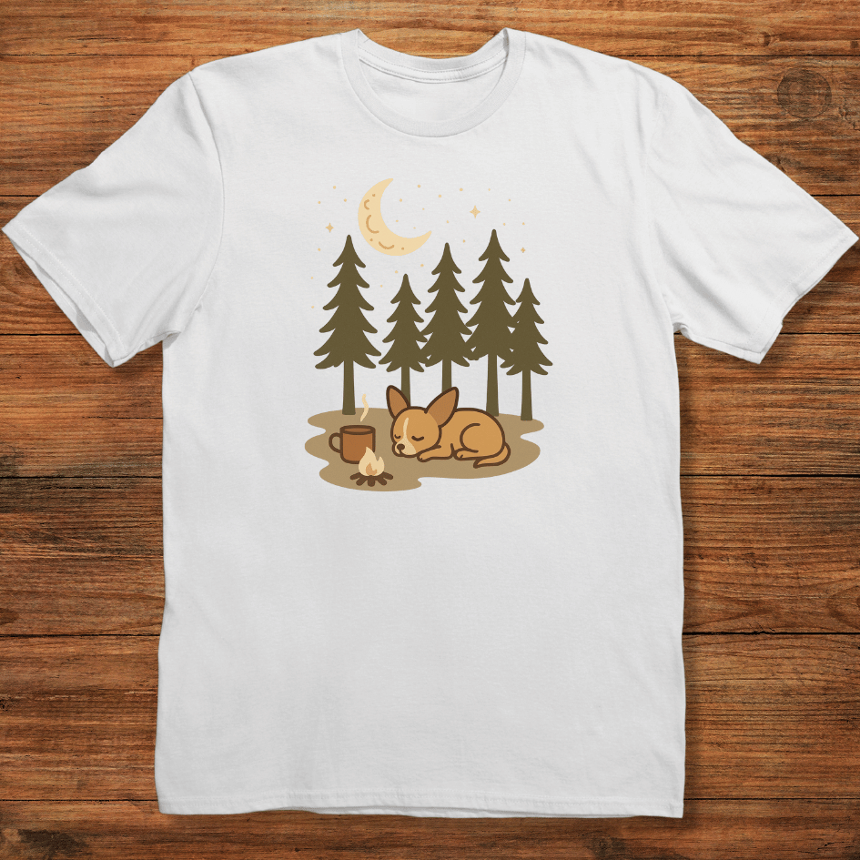 Sleeping Chihuahua by the Campfire T-shirt
