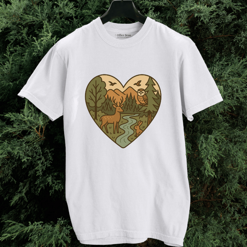 Forest Animals Heartshape T-shirt