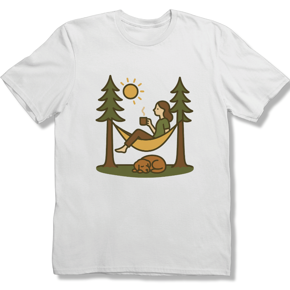 Hammock and Coffee Dog T-shirt