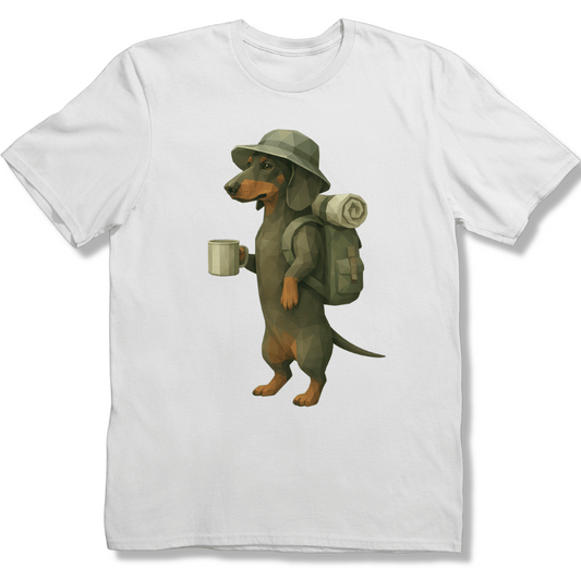 Polygon Dachshund with Coffee T-shirt