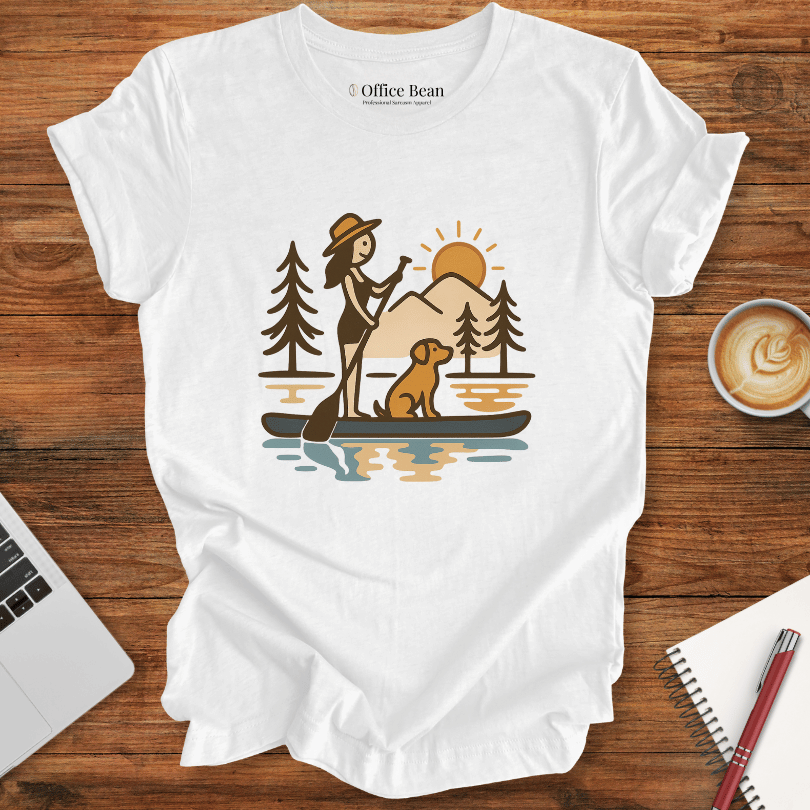 Paddleboard, Dog & Coffee Vibes T-shirt