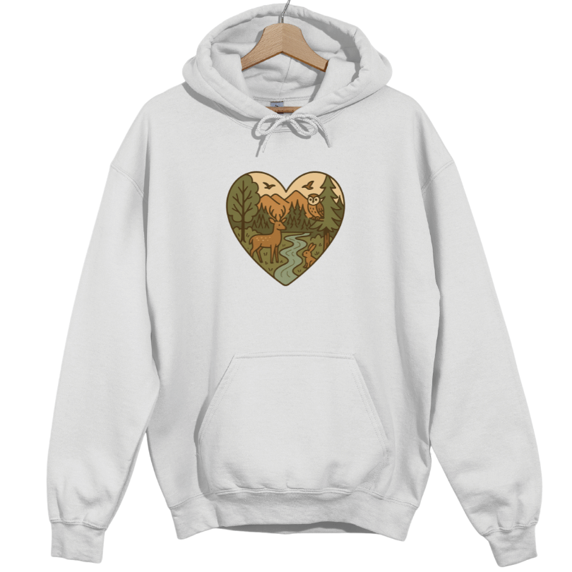 Forest Animals Heartshape Hoodie