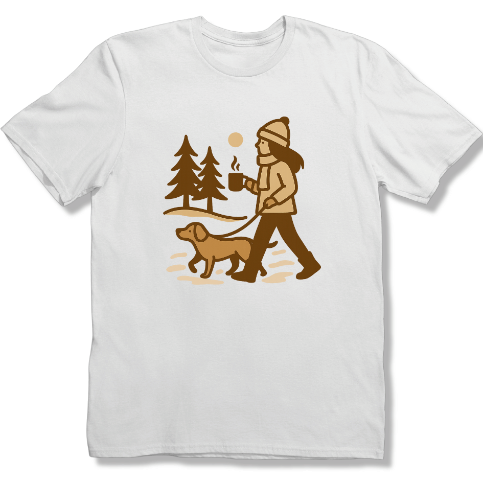 Winter Walk with Friend & Coffee T-shirt