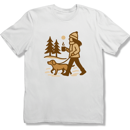 Winter Walk with Friend & Coffee T-shirt