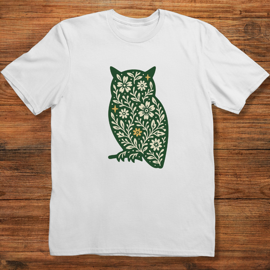 Midnight Bloom Owl T-shirt