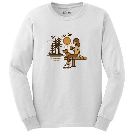 Lake, Coffee & Dog Long Sleeve T-shirt