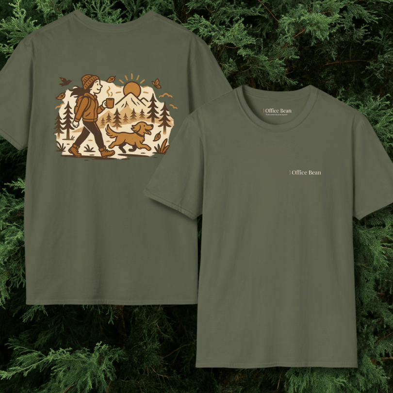 A Girl, Dog, Coffee & a Walk Backprint T-shirt
