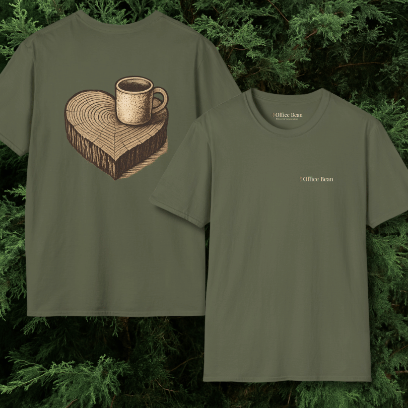 Heart Wood Coffee Backprint T-Shirt