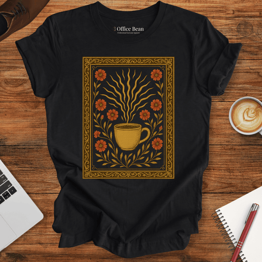 Coffee and Flower Tapestry T-shirt