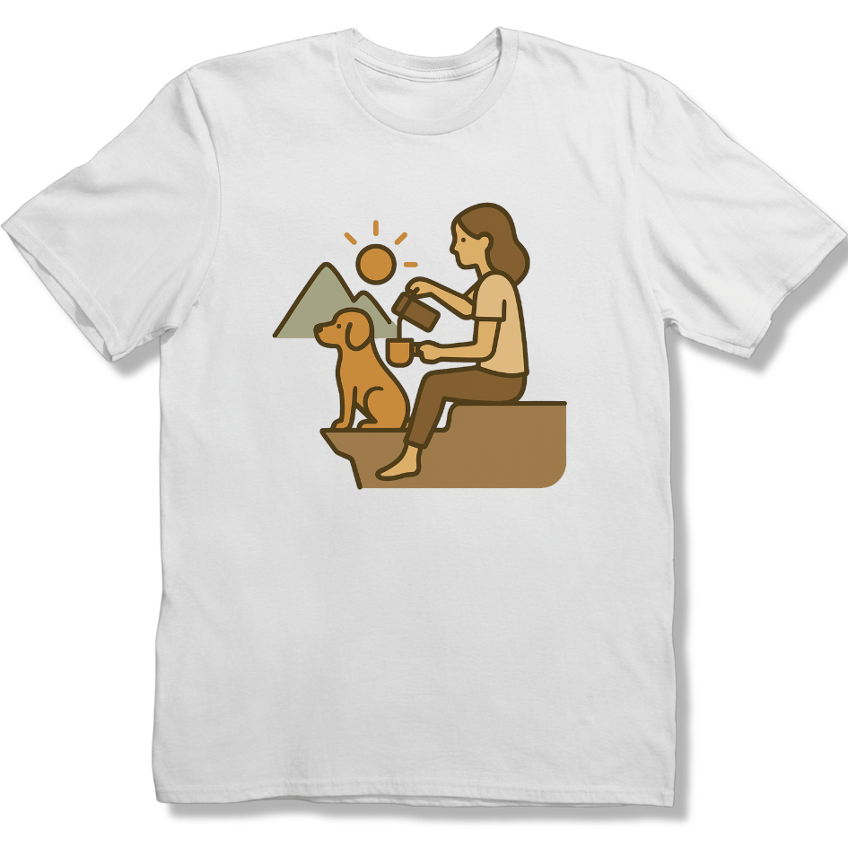 Cliffside Pour and Pup T-shirt