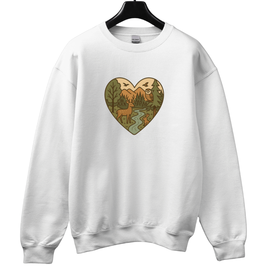 Forest Animals Heartshape Sweatshirt