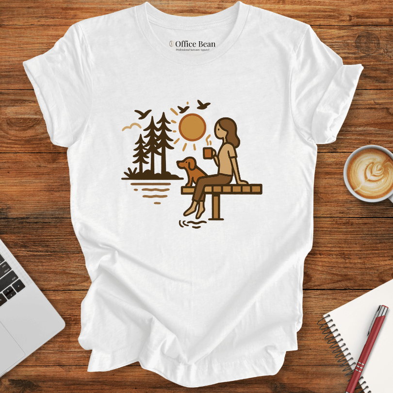 Lake, Coffee & Dog Companions T-shirt