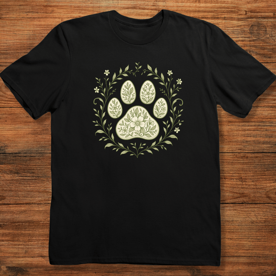 Floral Paw Print T-shirt
