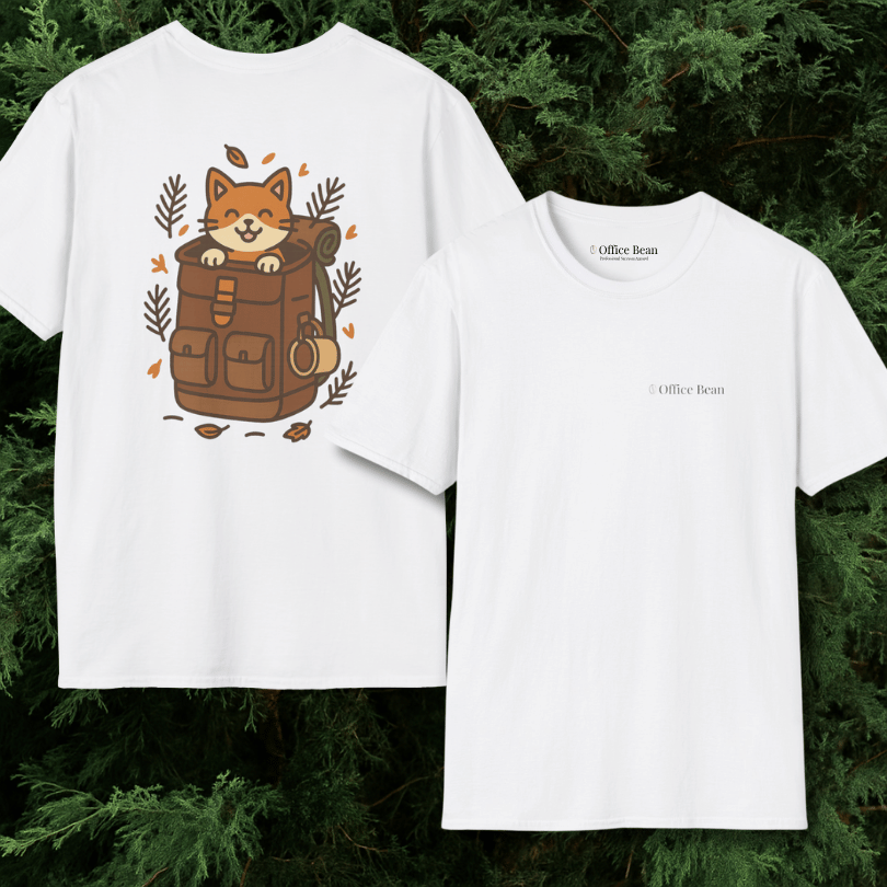 Backpack Cat Explorer Backprint T-Shirt