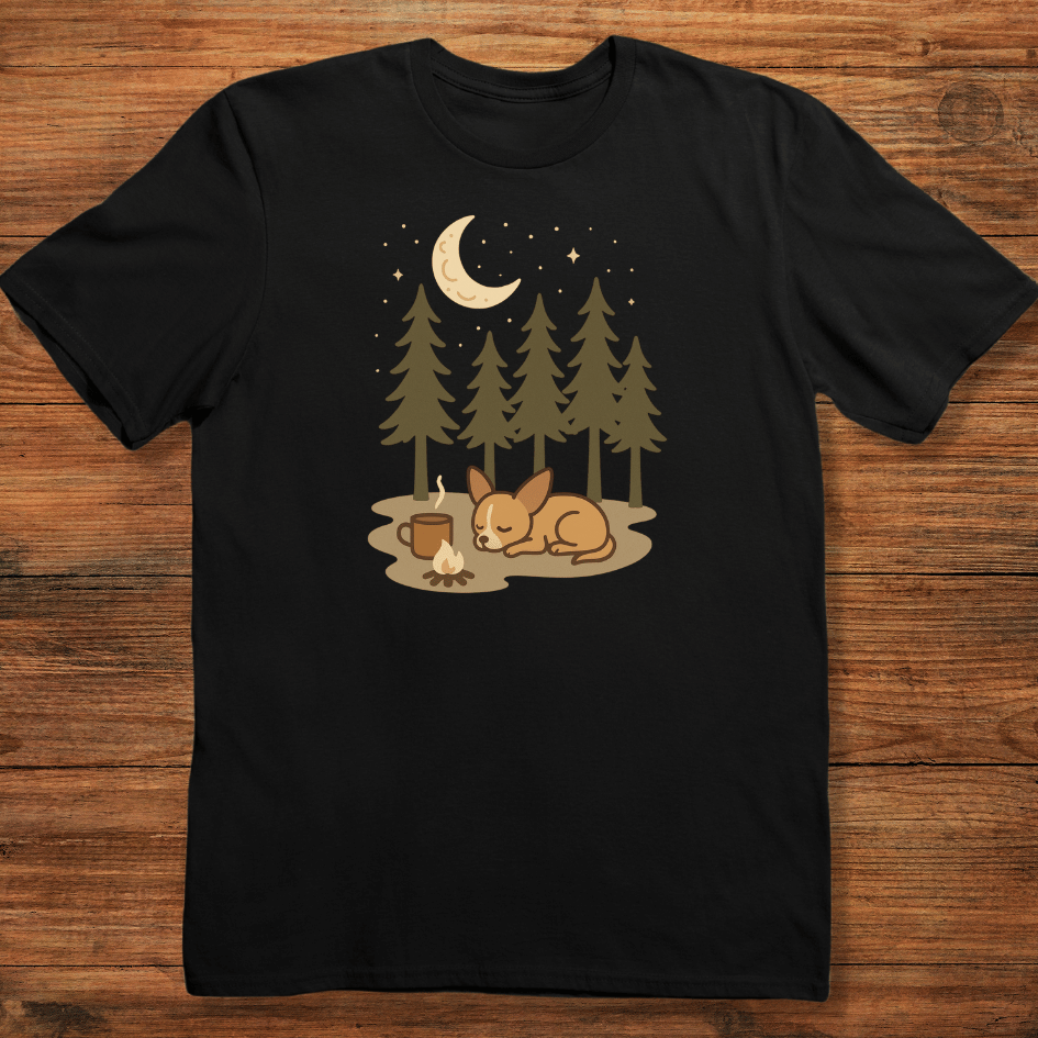 Sleeping Chihuahua by the Campfire T-shirt