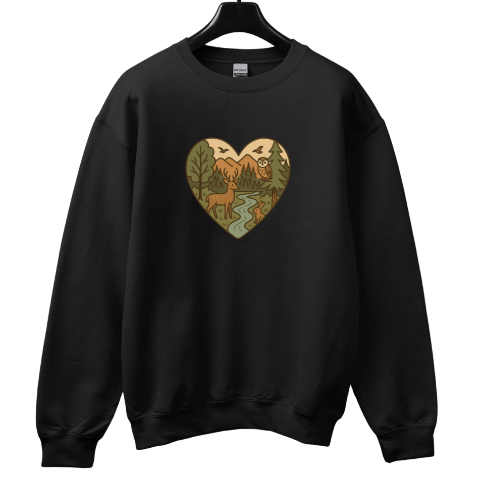 Forest Animals Heartshape Sweatshirt