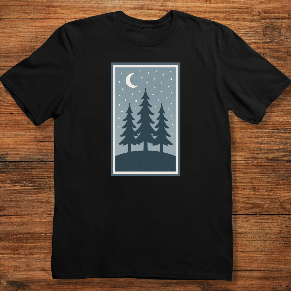 Winter Pines & Moon T-shirt