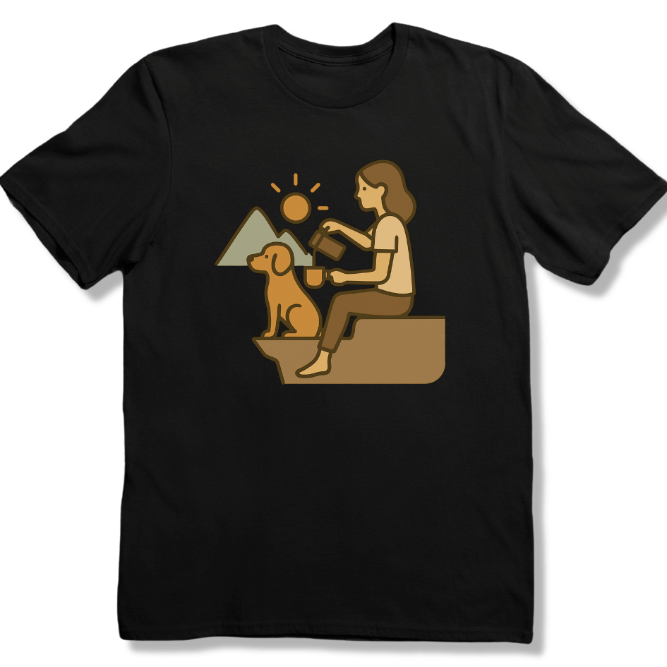 Cliffside Pour and Pup T-shirt