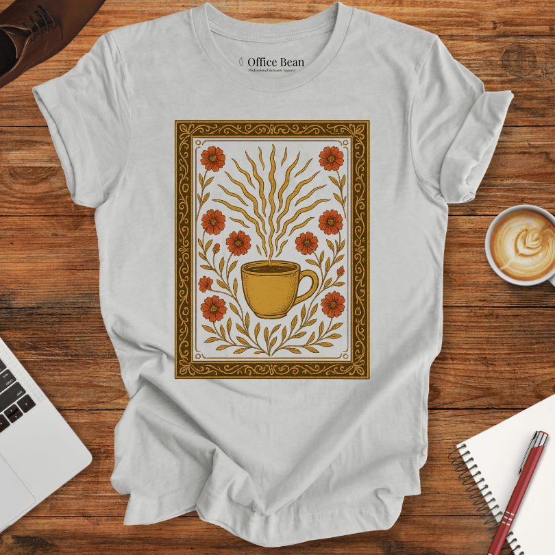 Coffee and Flower Tapestry T-shirt