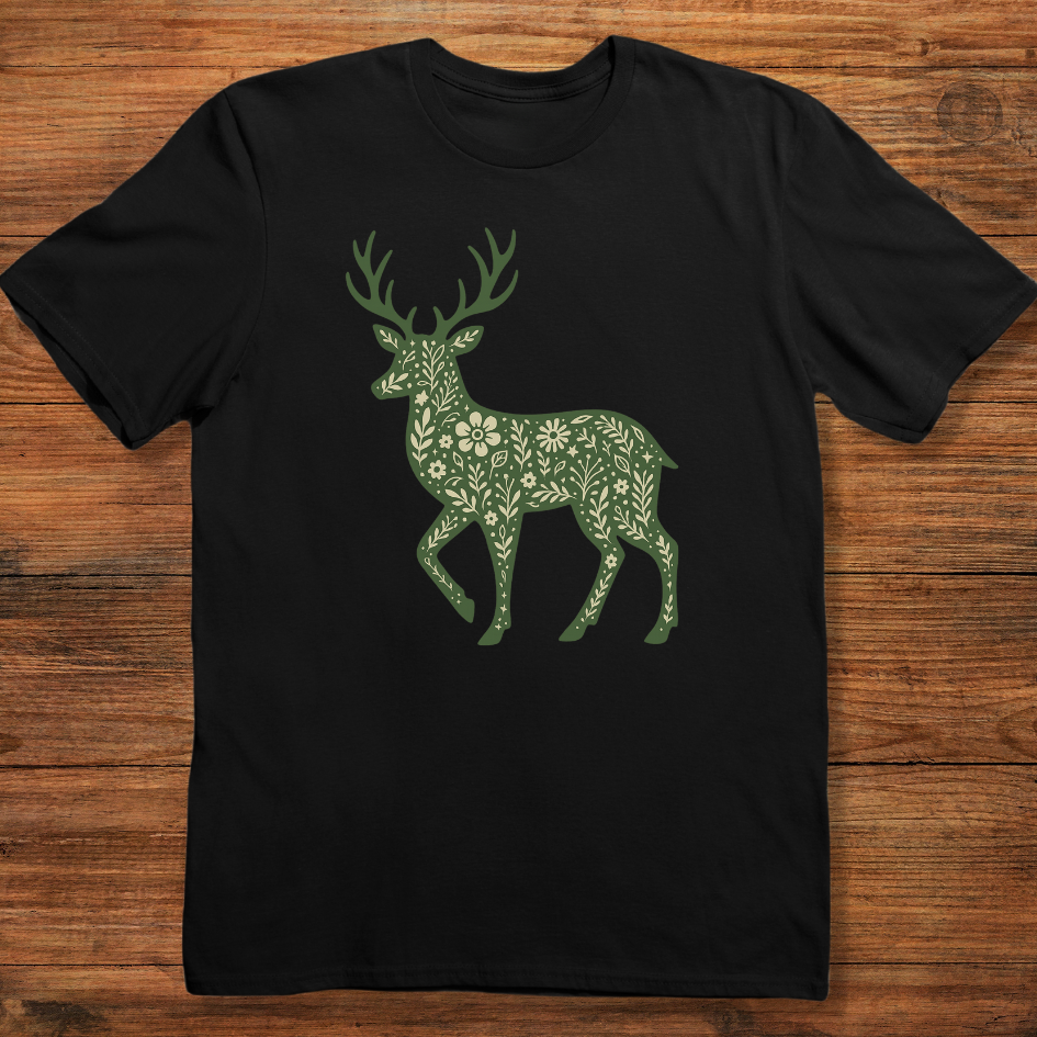 Forest Bloom Stag T-shirt
