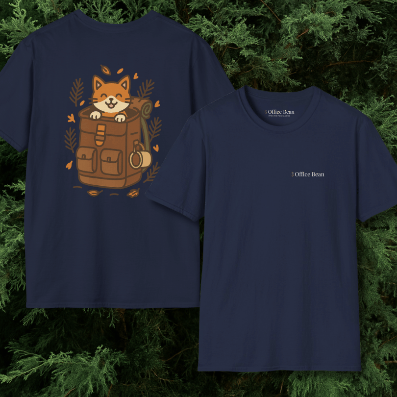 Backpack Cat Explorer Backprint T-Shirt