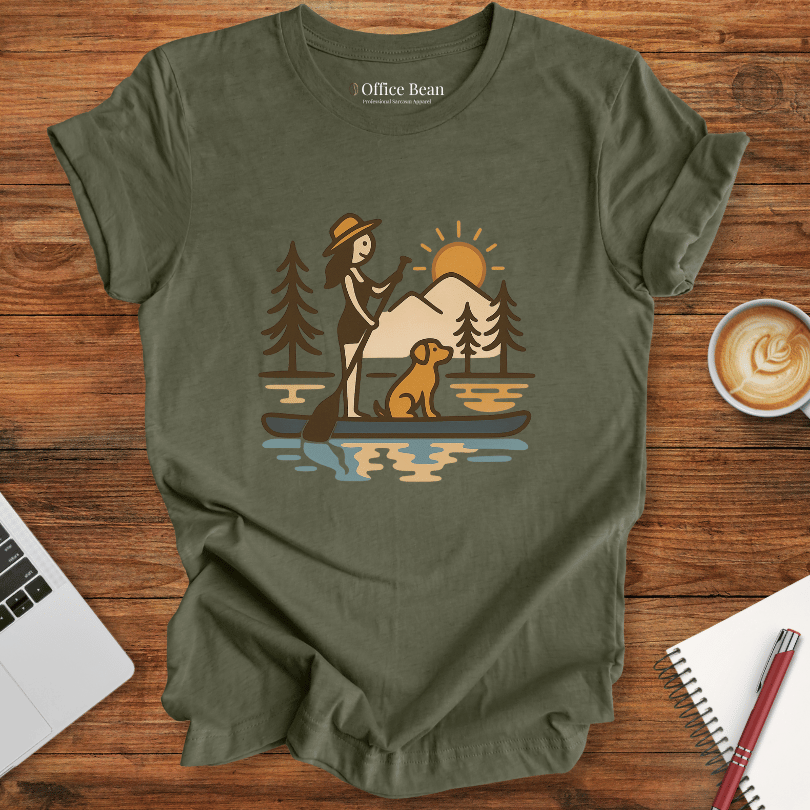 Paddleboard, Dog & Coffee Vibes T-shirt