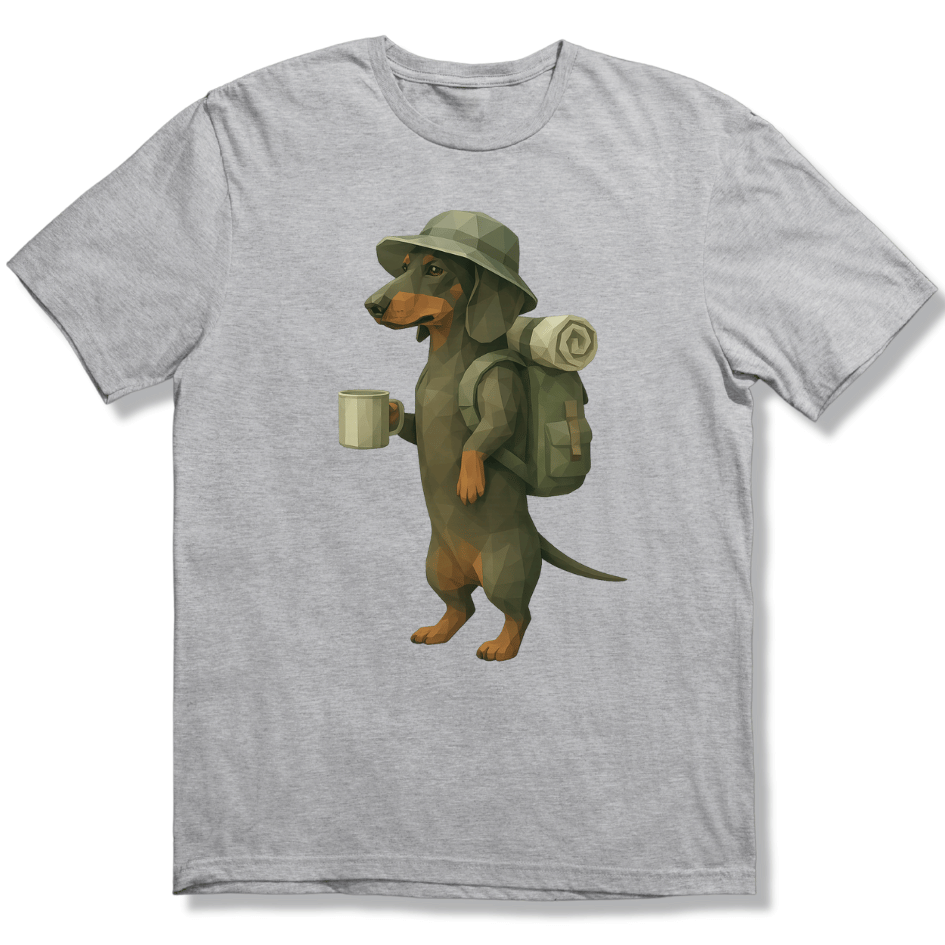Polygon Dachshund with Coffee T-shirt