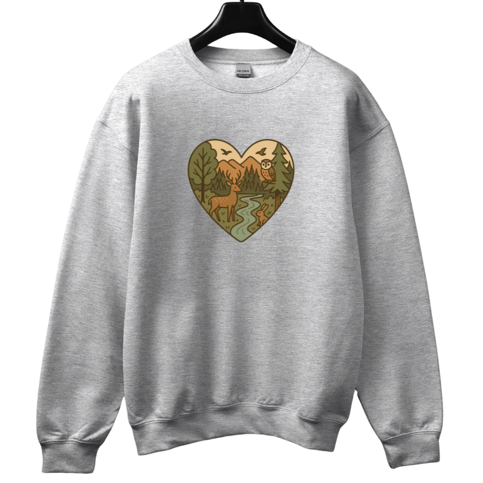 Forest Animals Heartshape Sweatshirt