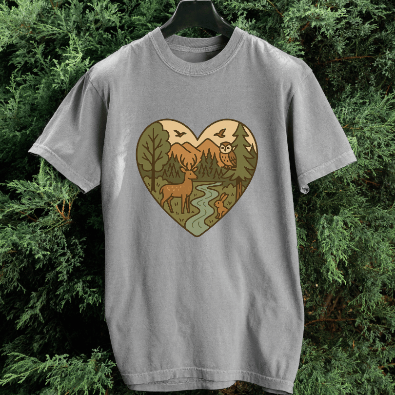 Forest Animals Heartshape T-shirt