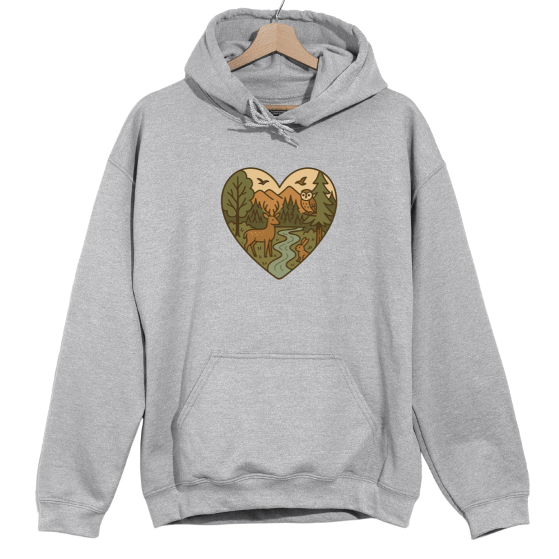 Forest Animals Heartshape Hoodie