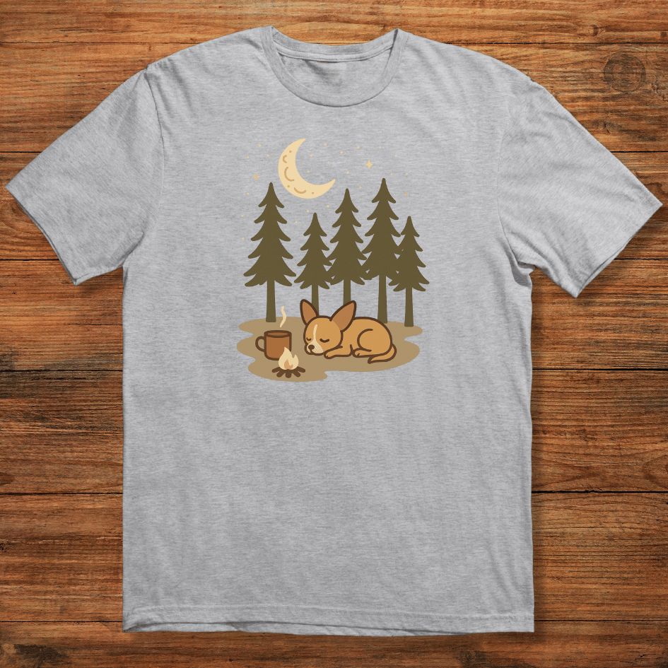 Sleeping Chihuahua by the Campfire T-shirt