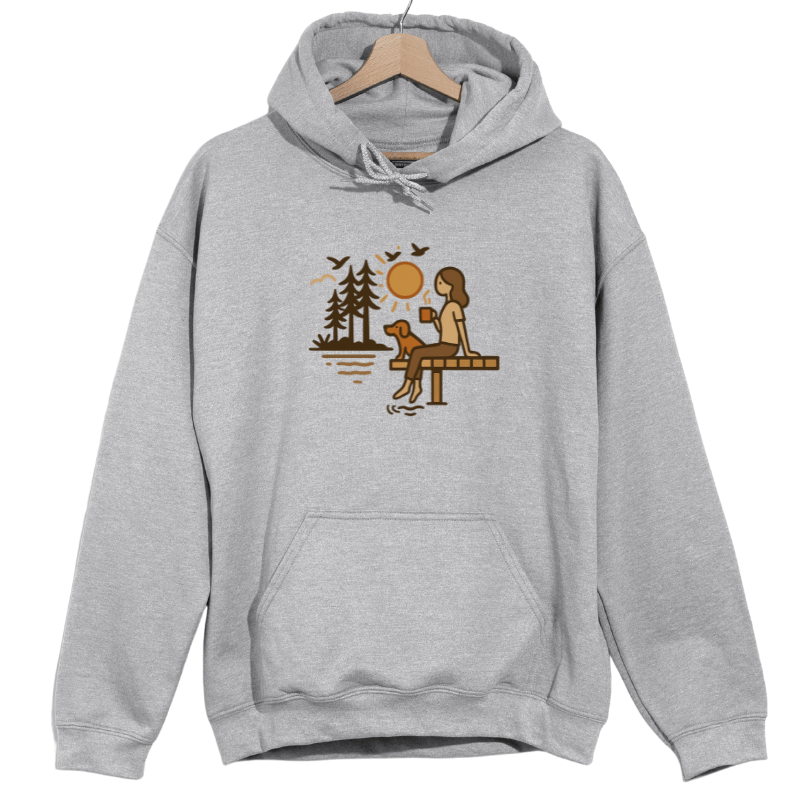 Lake, Coffee & Dog Companions Hoodie
