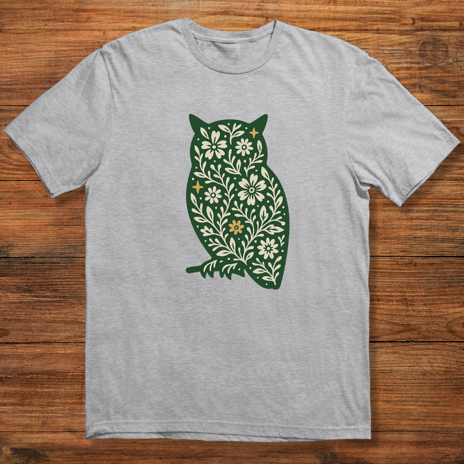 Midnight Bloom Owl T-shirt