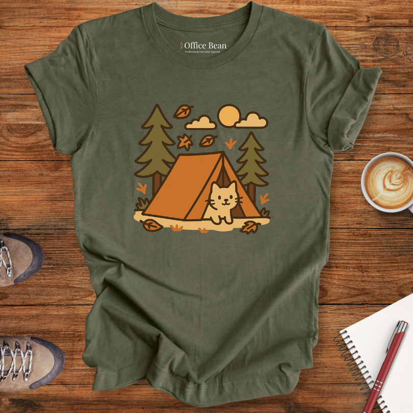 Tent Life with Cat T-shirt
