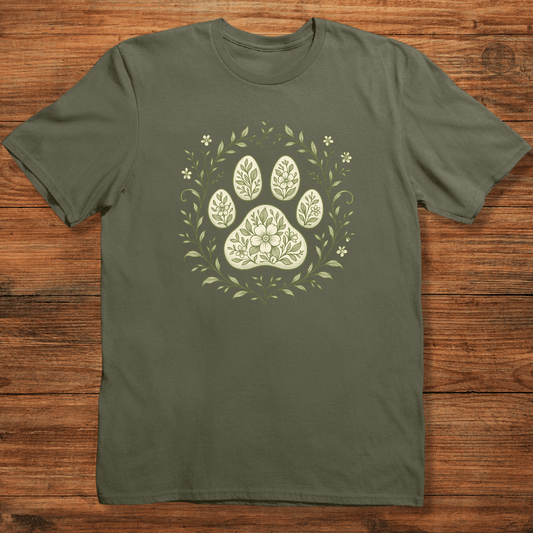 Floral Paw Print T-shirt