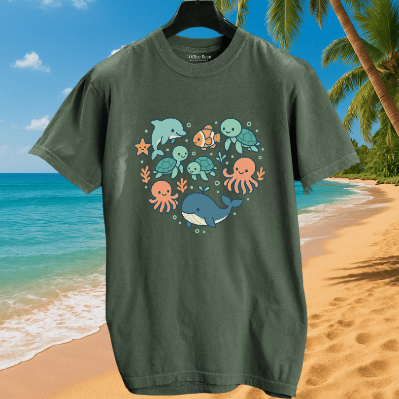 Ocean Animals Heartshape T-shirt