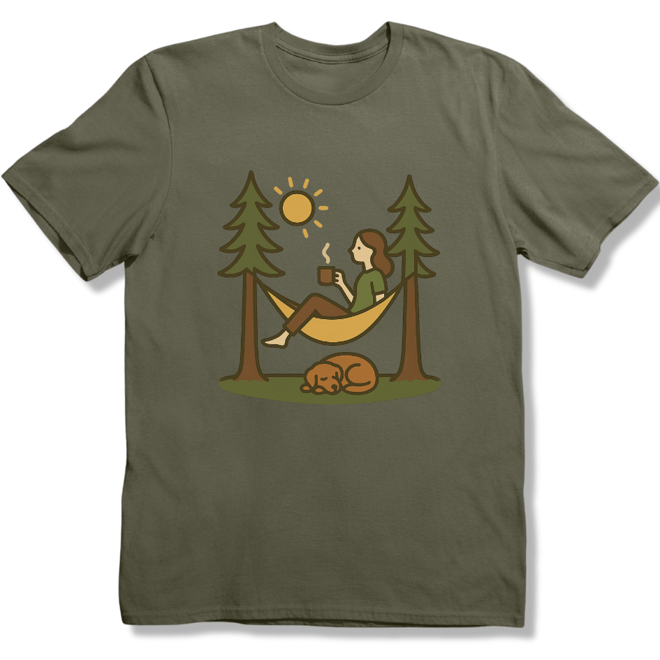 Hammock and Coffee Dog T-shirt