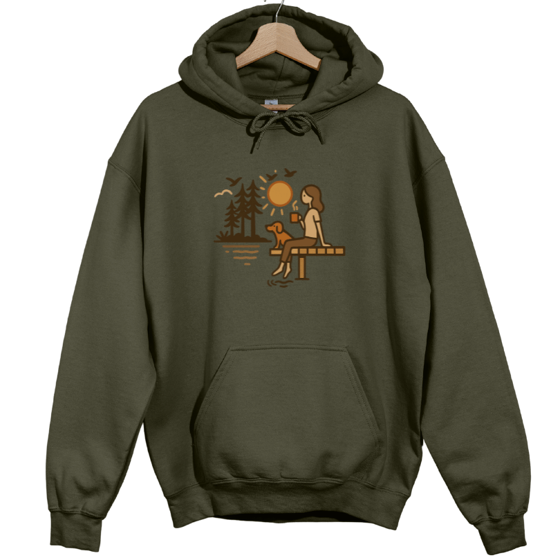 Lake, Coffee & Dog Companions Hoodie