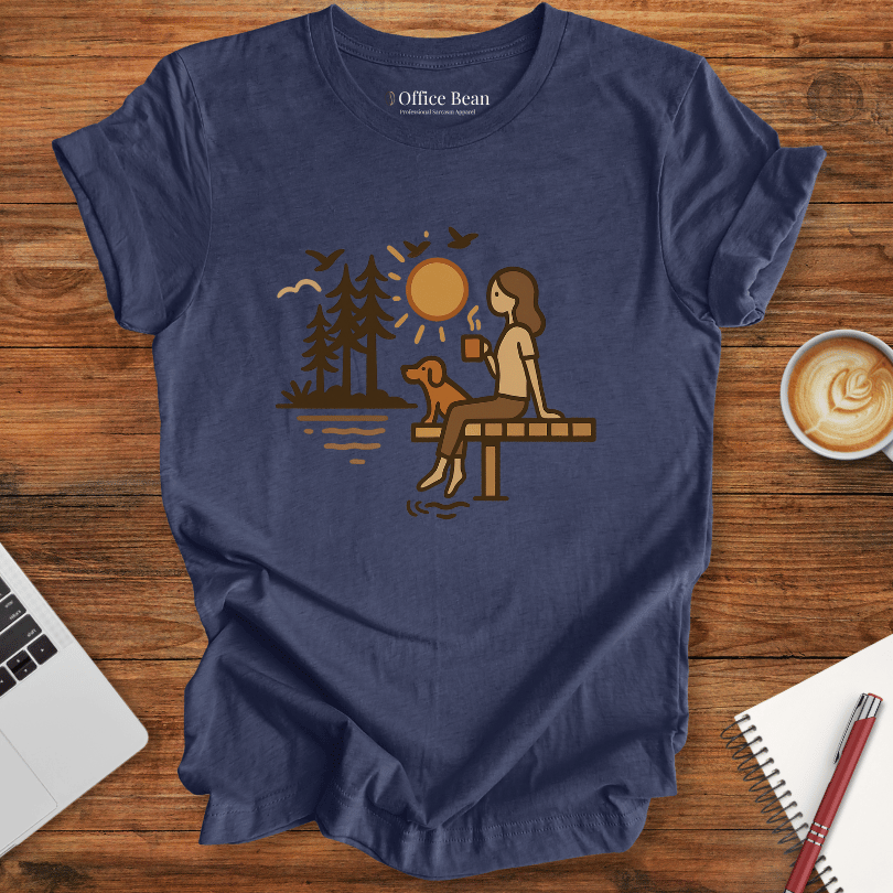 Lake, Coffee & Dog Companions T-shirt