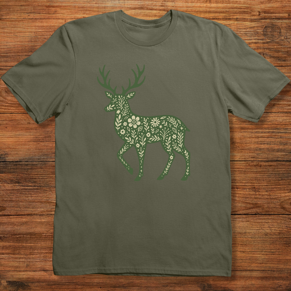 Forest Bloom Stag T-shirt