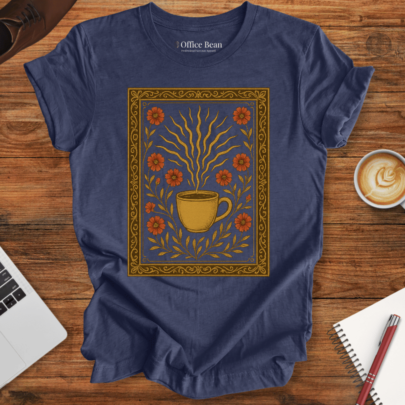 Coffee and Flower Tapestry T-shirt