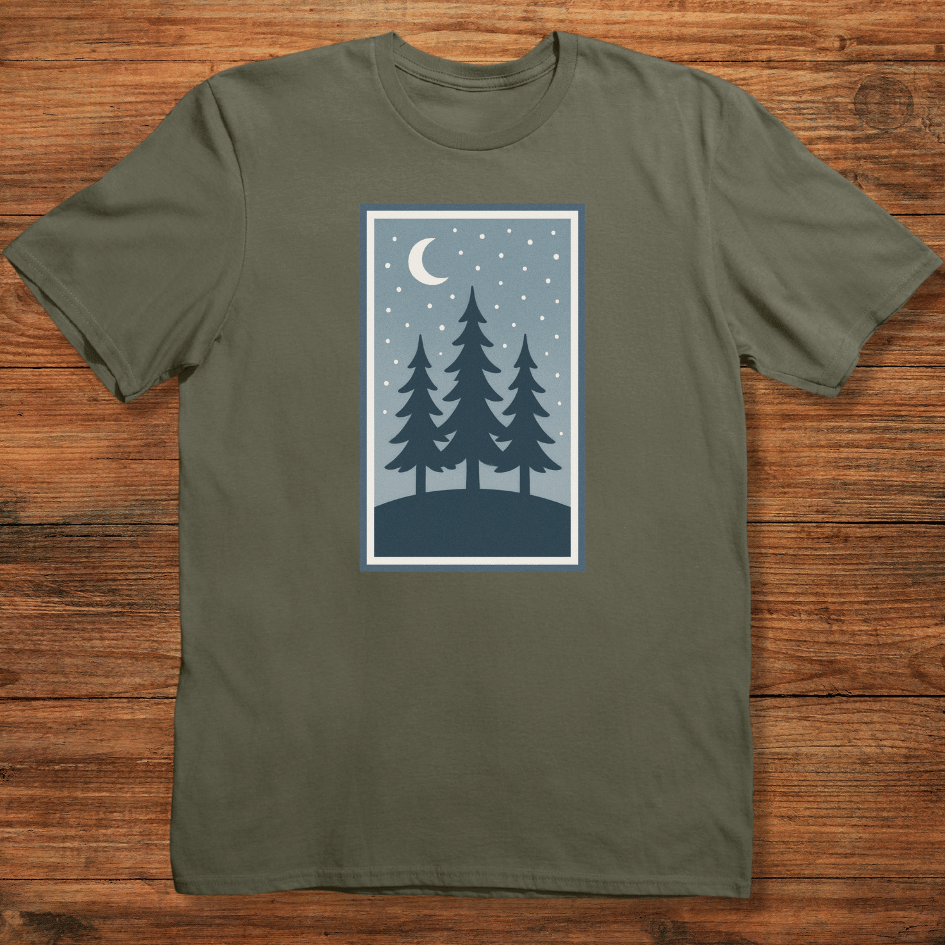 Winter Pines & Moon T-shirt