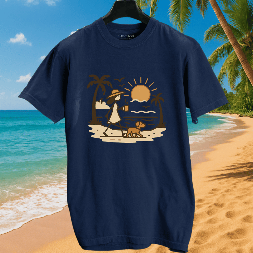 Beach Sunrise, Coffee & Dog Walks T-shirt
