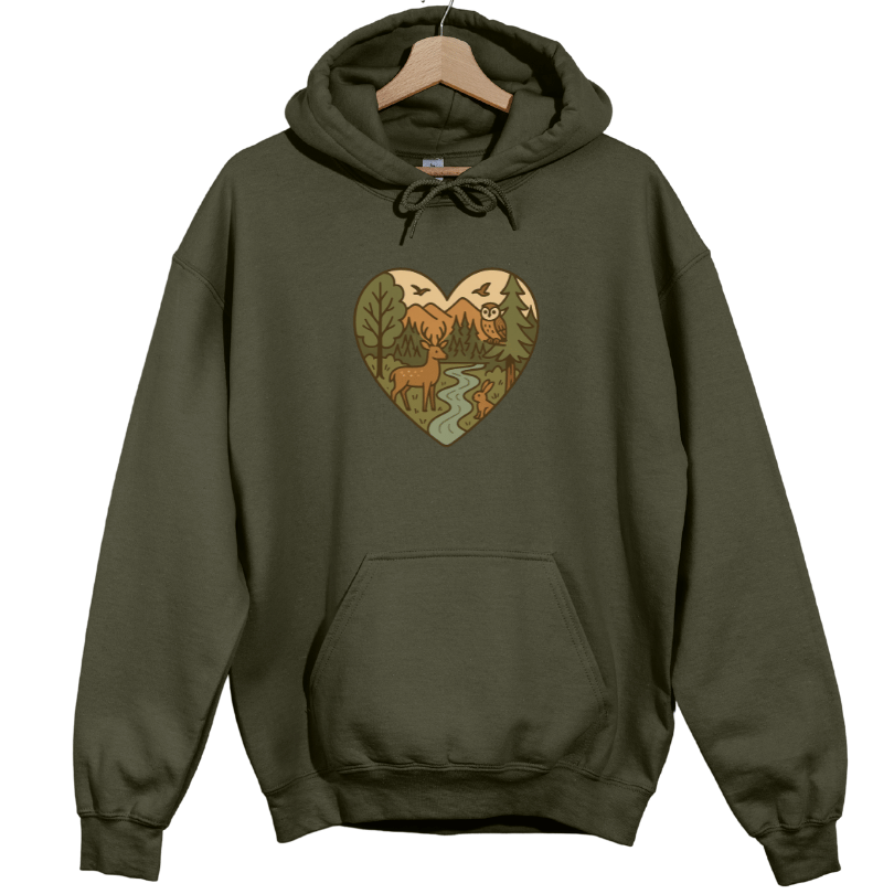 Forest Animals Heartshape Hoodie