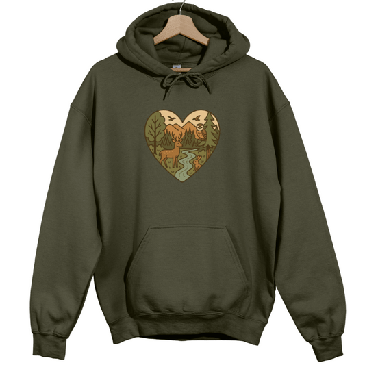 Forest Animals Heartshape Hoodie