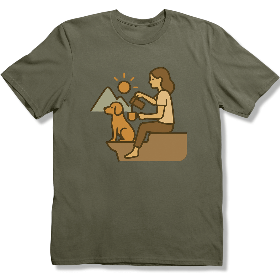 Cliffside Pour and Pup T-shirt
