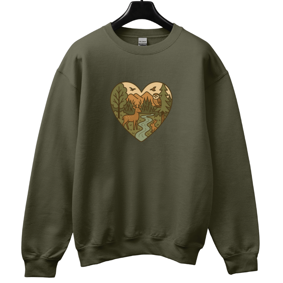 Forest Animals Heartshape Sweatshirt
