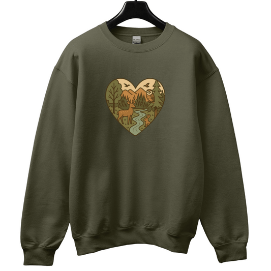 Forest Animals Heartshape Sweatshirt