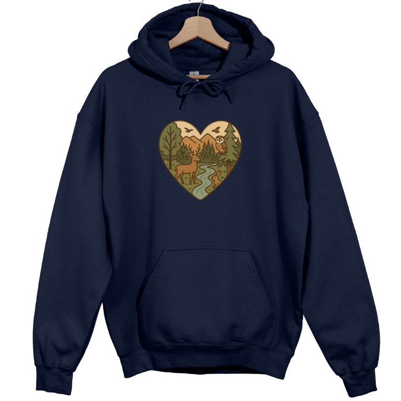 Forest Animals Heartshape Hoodie
