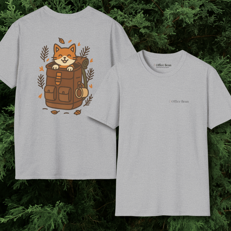 Backpack Cat Explorer Backprint T-Shirt